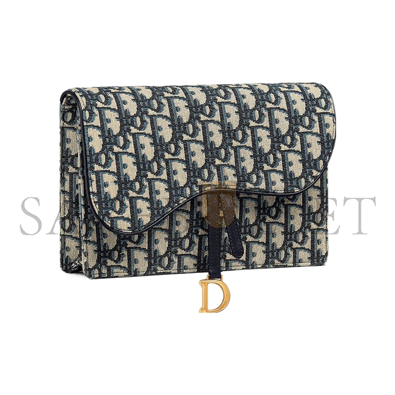 D*or oblique saddle chain pouch blue s5620ctzq-m928 (22*15*4.5cm)